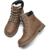 Bruno Marc Boy’s Winter Snow Boots | Non-Slip Outdoor Ankle Boots(Brown)
