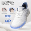 Bruno Marc Men’s Lightweight Breathable Walking Shoes | Lace-up Easy Slip-on Comfortable Casual Mesh Fashion Cushioning Flexible Durable Versatile Style(White)