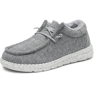 Bruno Marc Boys Girls Warm Winter Loafer Fuzzy Casual Slip On Shoes (Toddler/Little Kid/Big Kid)(Grey)