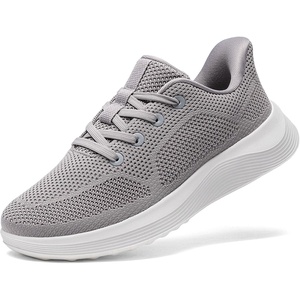 Bruno Marc Men’s Lightweight Breathable Walking Shoes | Lace-up Easy Slip-on Comfortable Casual Mesh Fashion Cushioning Flexible Durable Versatile Style(Grey)