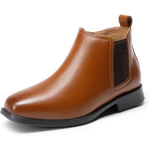 DREAM PAIRS Boy’s Chelsea Boots | Side Zipper Classic Dress Boots for Kids, Fit Daily & Party Wear(Camel)