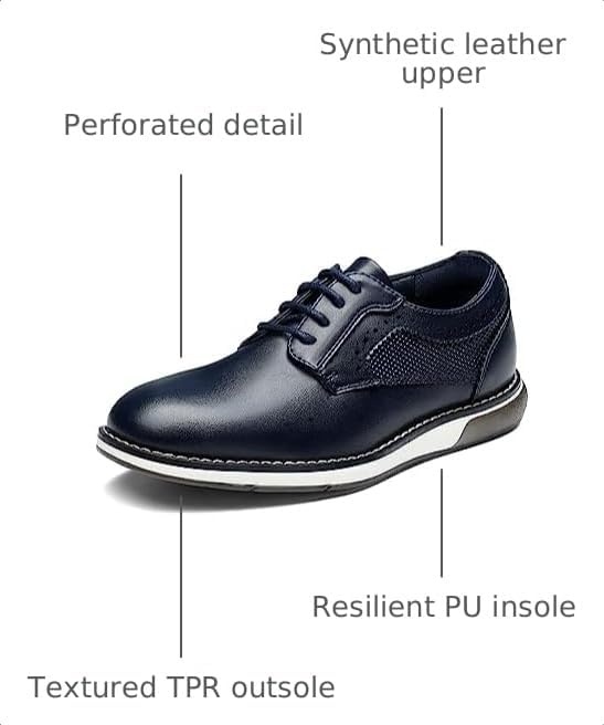 image:imageBruno Marc Boys Casual Dress Uniform Oxford Comfort Uniform Formal Sneaker Shoes Smooth Upper Cushioned Steps Stable FootingBlue