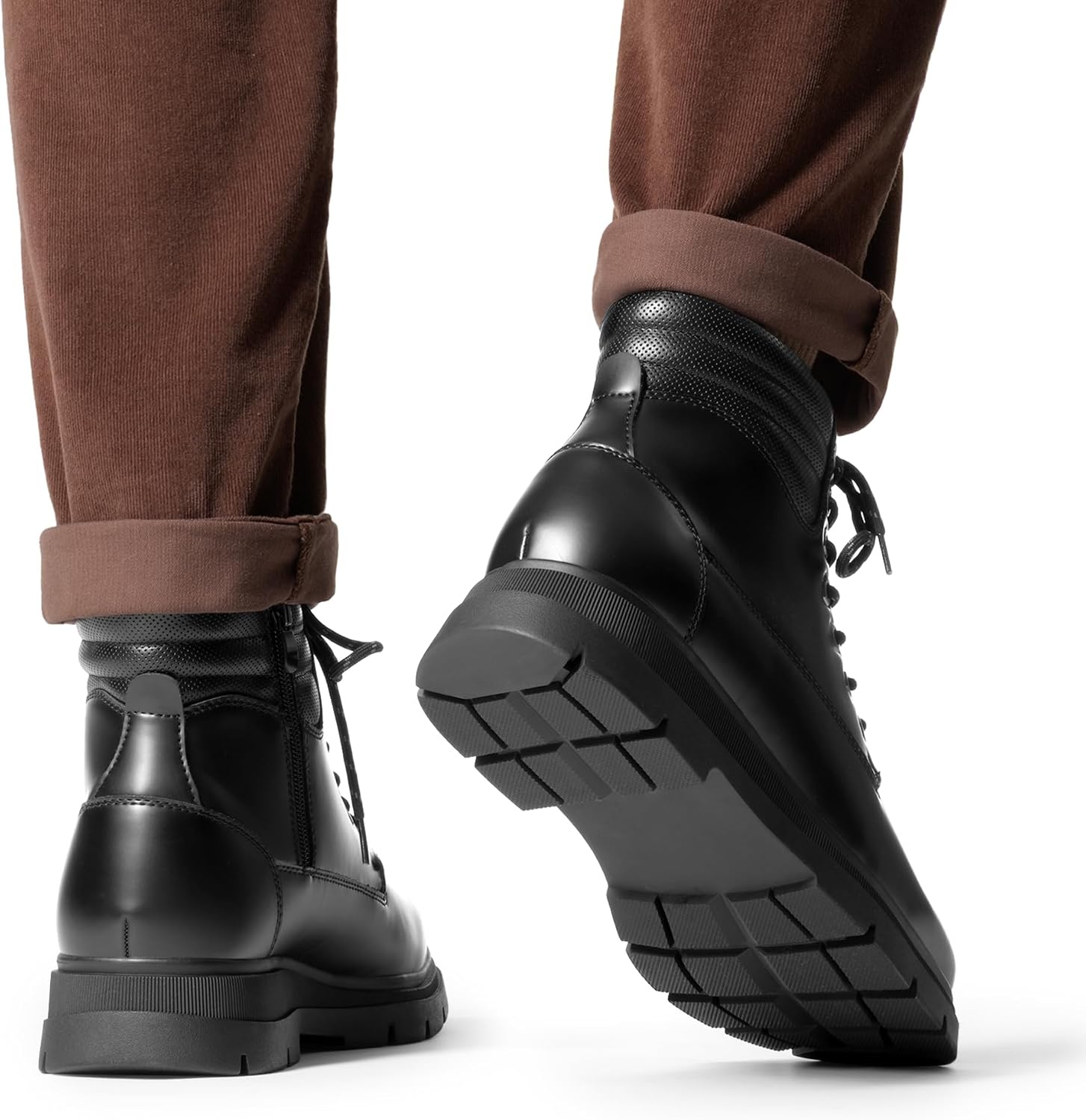image:imageBruno Marc Mens Casual Chukka Ankle Boots Side Zipper ClosurePerforated Mesh EVA InsoleWearResistant NonSlip TPR Outsole for Office amp Daily OutingBlack