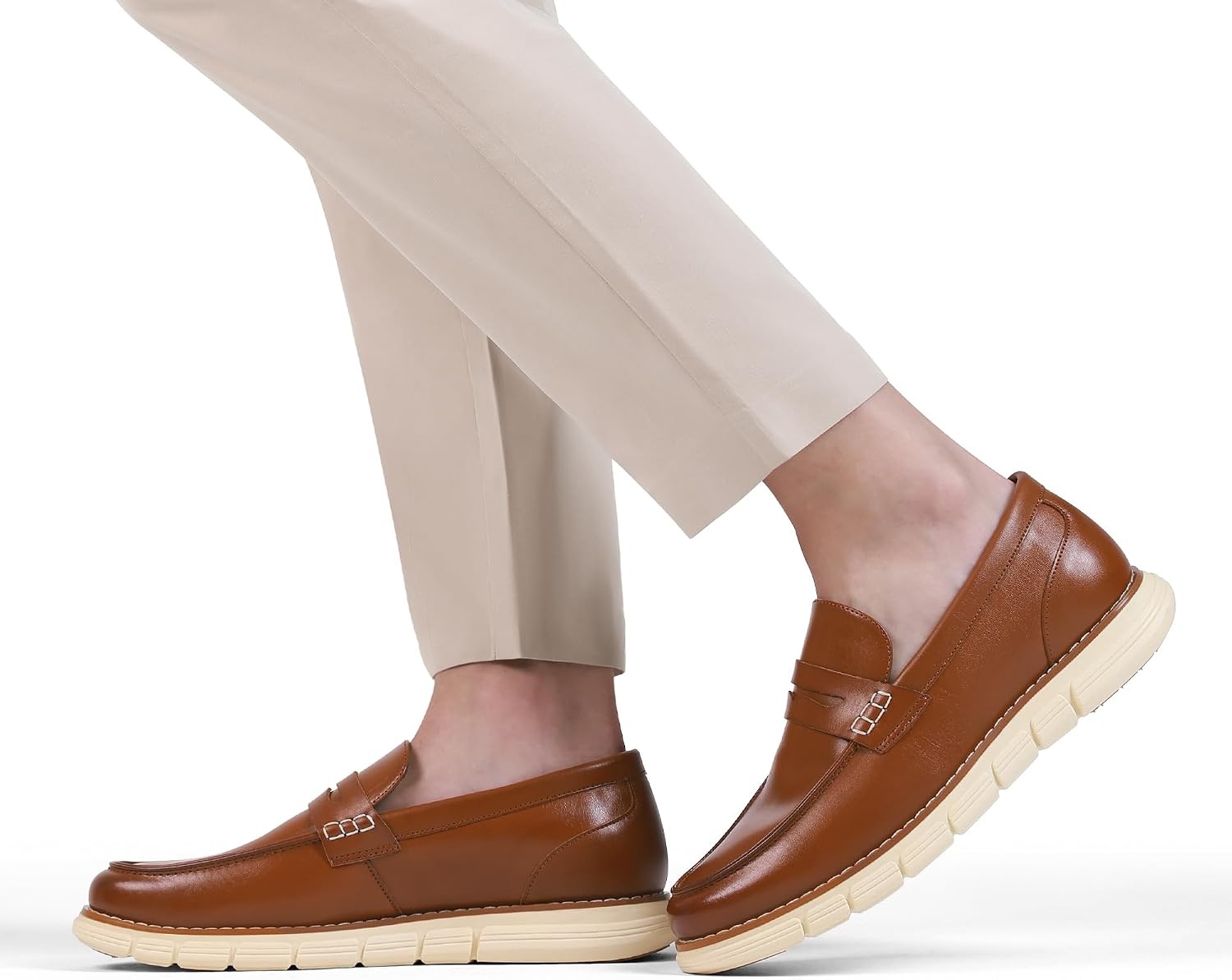 image:imageBruno Marc Mens Casual Dress Shoes Penny Loafers Enhanced Comfort Slip on Supple PU Upper Sponge Insole Micro Arch Support Lightweight Daily Casual Formal Driving TravelBrown