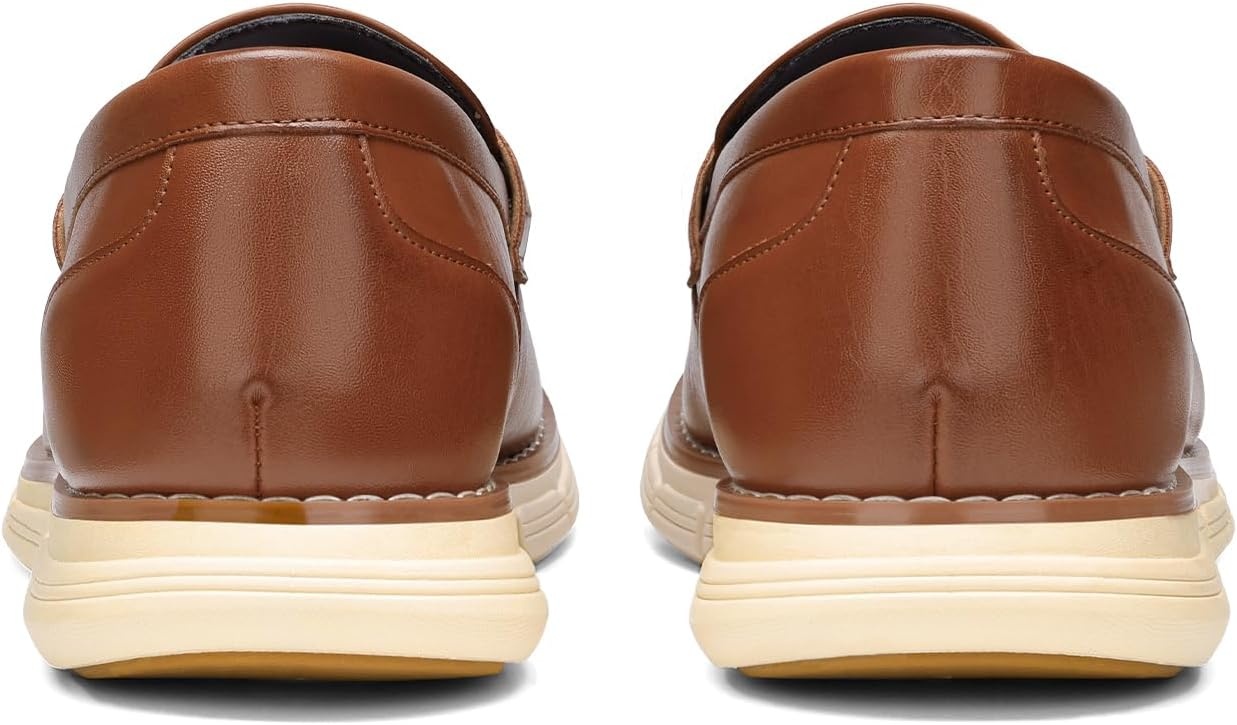image:imageBruno Marc Mens Casual Dress Shoes Penny Loafers Enhanced Comfort Slip on Supple PU Upper Sponge Insole Micro Arch Support Lightweight Daily Casual Formal Driving TravelBrown