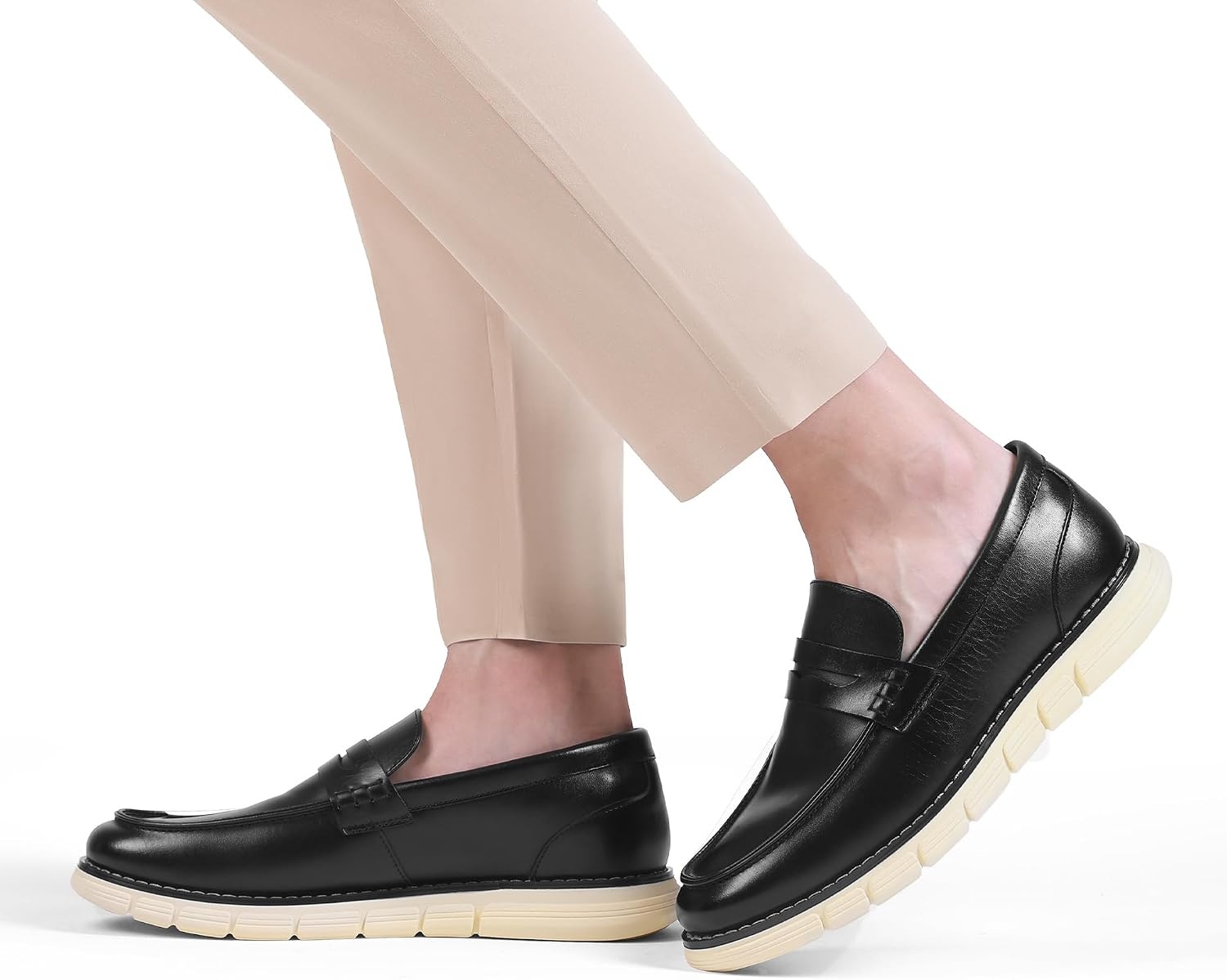 image:imageBruno Marc Mens Casual Dress Shoes Penny Loafers Enhanced Comfort Slip on Supple PU Upper Sponge Insole Micro Arch Support Lightweight Daily Casual Formal Driving TravelBlack
