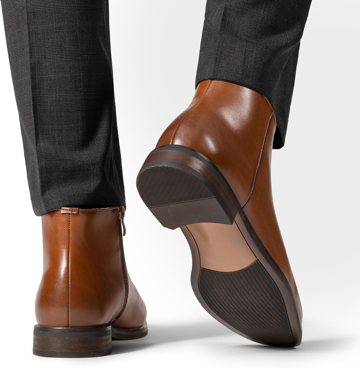 image:imageBruno Marc Mens Chelsea Boots Zip Ankle Dress Boot Relaxed Fit Timeless Style NonSlip Durable Outsole Breathable Lining for AllDay Office amp Casual WearBrown