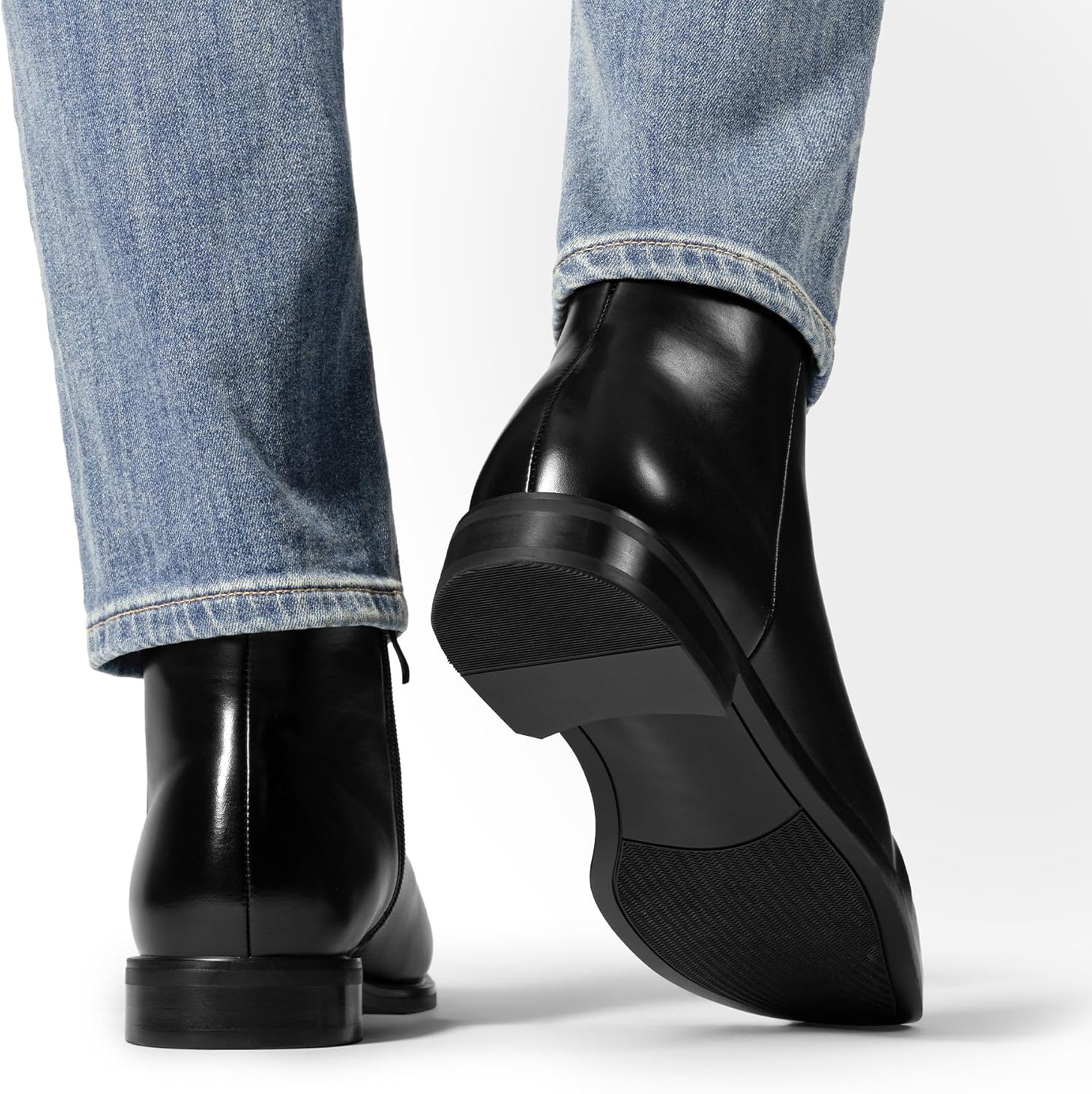 image:imageBruno Marc Mens Chelsea Boots Zip Ankle Dress Boot Relaxed Fit Timeless Style NonSlip Durable Outsole Breathable Lining for AllDay Office amp Casual WearBlack