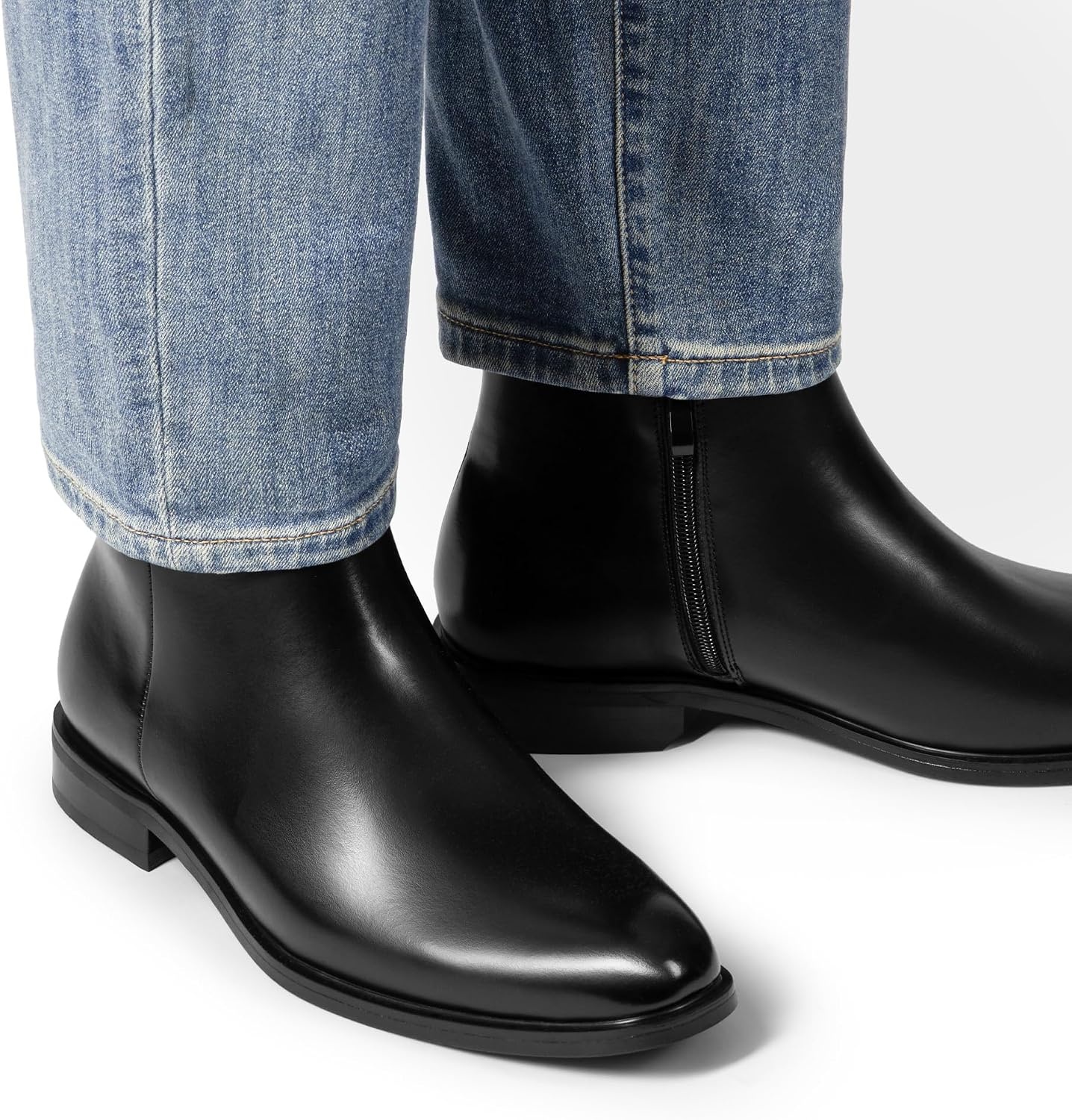 image:imageBruno Marc Mens Chelsea Boots Zip Ankle Dress Boot Relaxed Fit Timeless Style NonSlip Durable Outsole Breathable Lining for AllDay Office amp Casual WearBlack