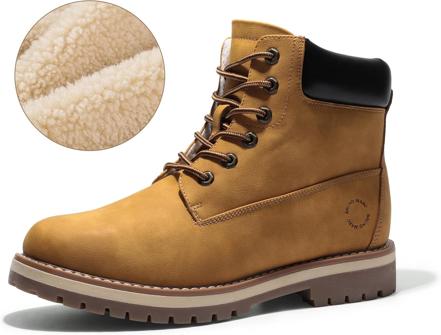image:imageBruno Marc Mens Classic Winter Fall Casual Boots Warm ColdWeather Work Boots 30YellowFur