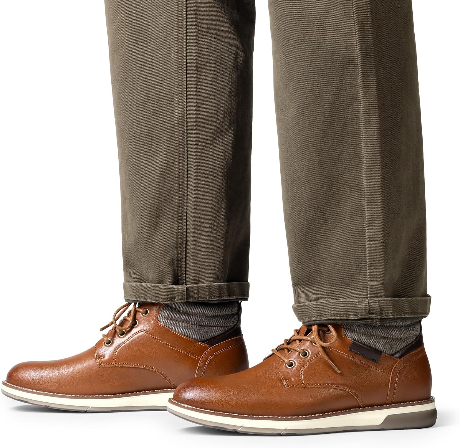 image:imageBruno Marc Mens Dress Casual Formal Chukka Boots Antislip TPR outsole padded collar plush lining ideal for offices casual events outdoor strolls and daily wearBrown