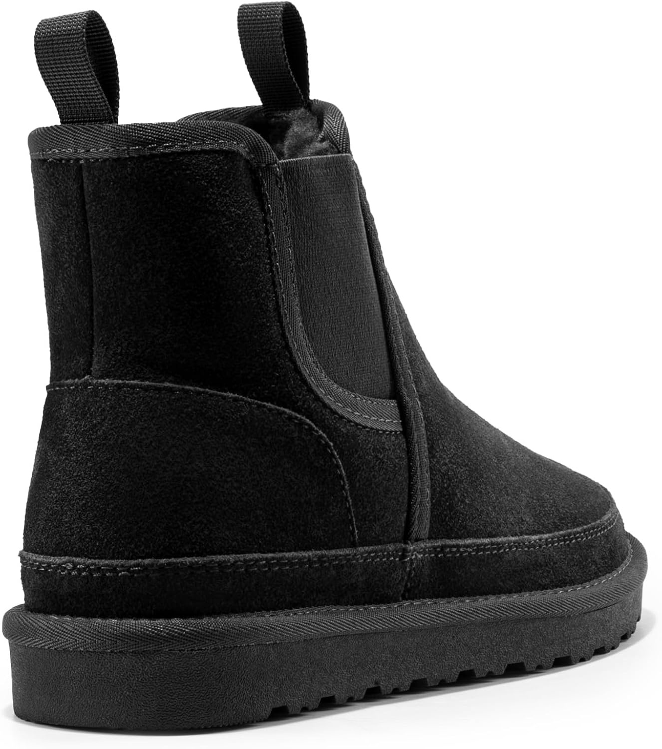image:imageBruno Marc Mens FuzzyGo Winter Chelsea Boots Rugged Suede Leather Cold Weather Warm Outdoor BootsBlack