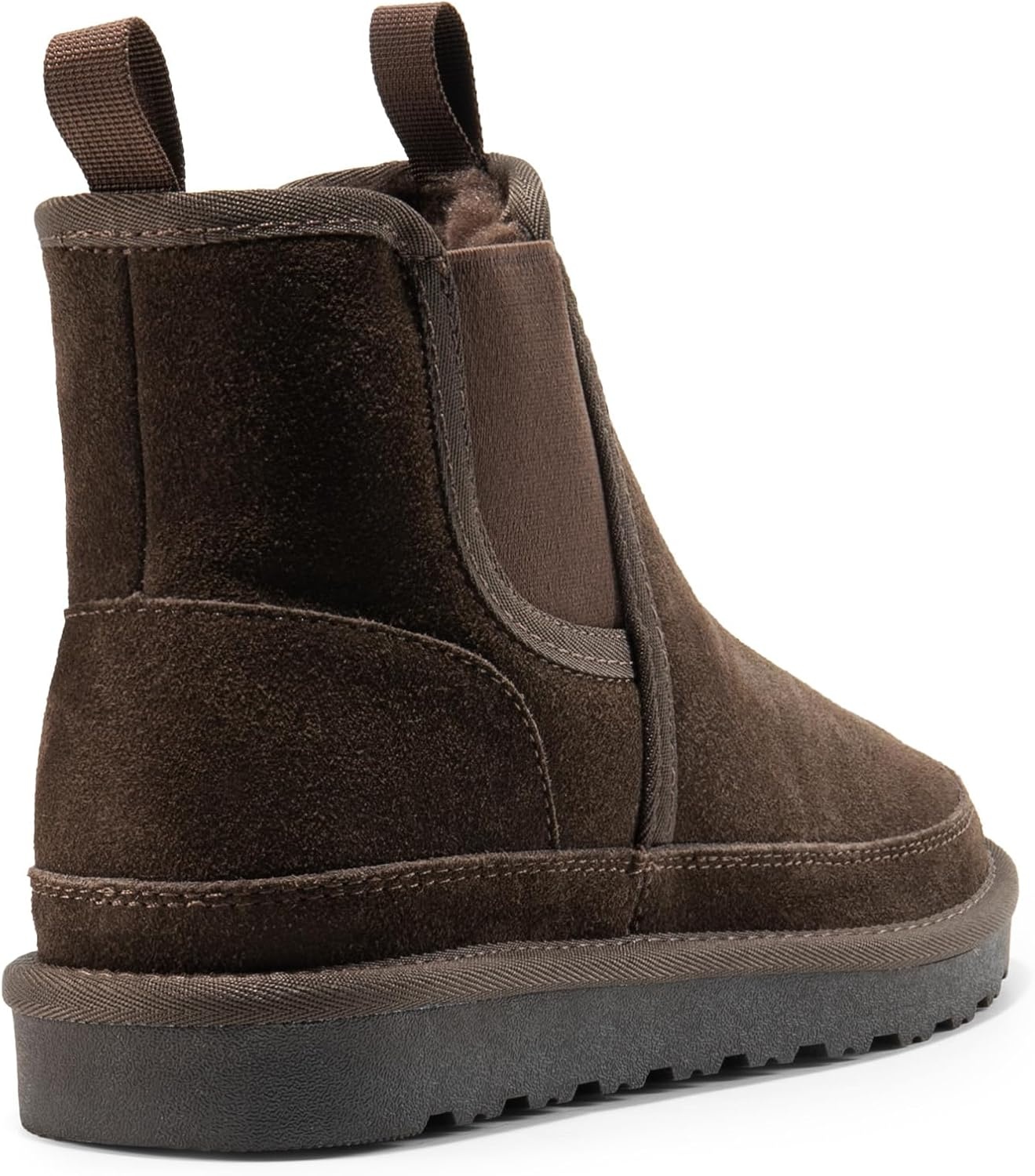 image:imageBruno Marc Mens FuzzyGo Winter Chelsea Boots Rugged Suede Leather Cold Weather Warm Outdoor BootsBrown