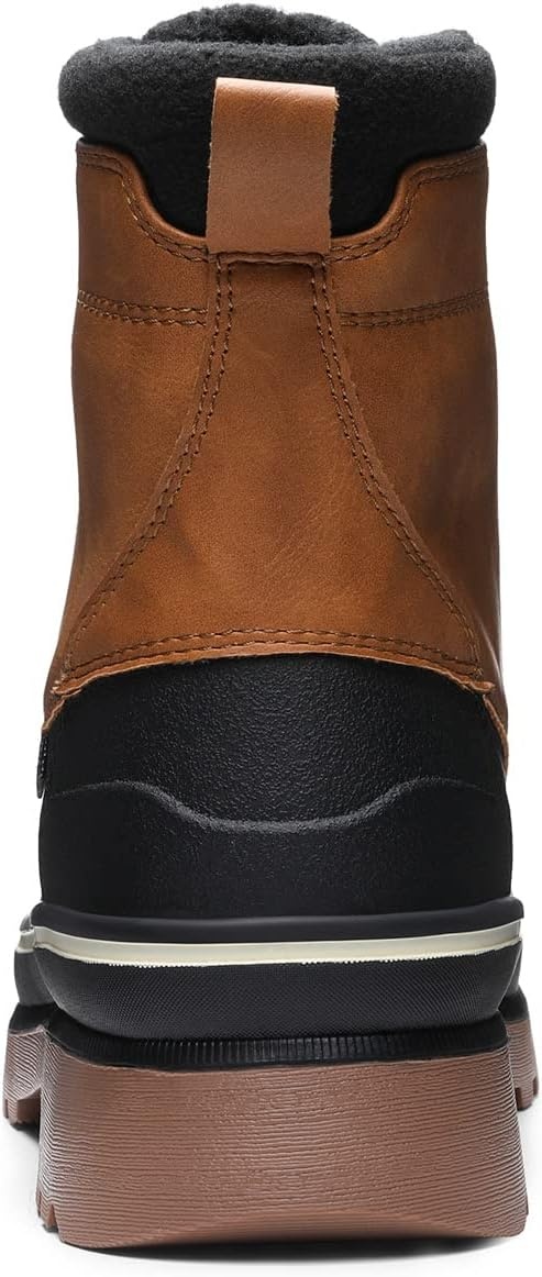 image:imageBruno Marc Mens Insulated Waterproof Snow Boots 200g insulation retains heat to 25F sealed build keeps feet dry rubber outsole boosts grip durable upper resists wearBrownYellow