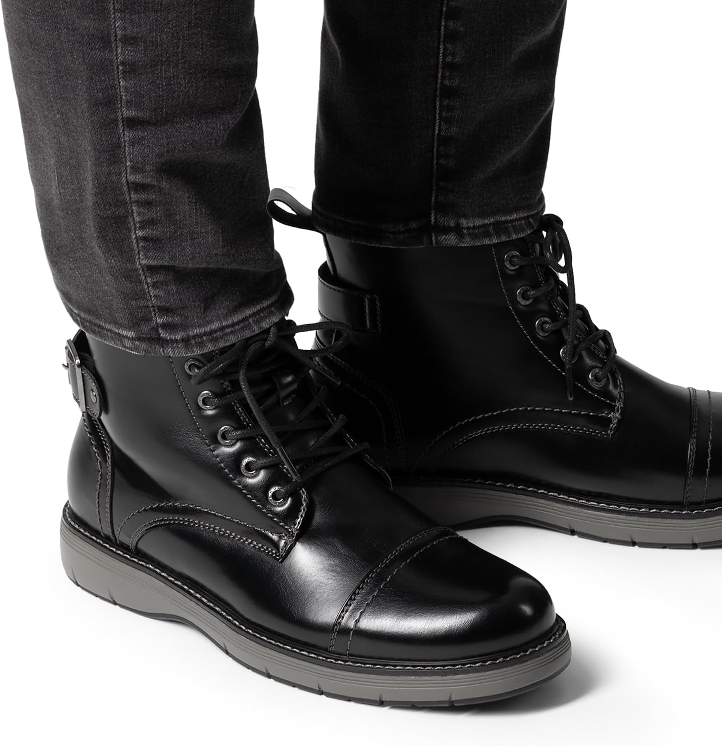 image:imageBruno Marc Mens Motorcycle Combat Boots LaceUp Casual Dress Biker BootAll Black