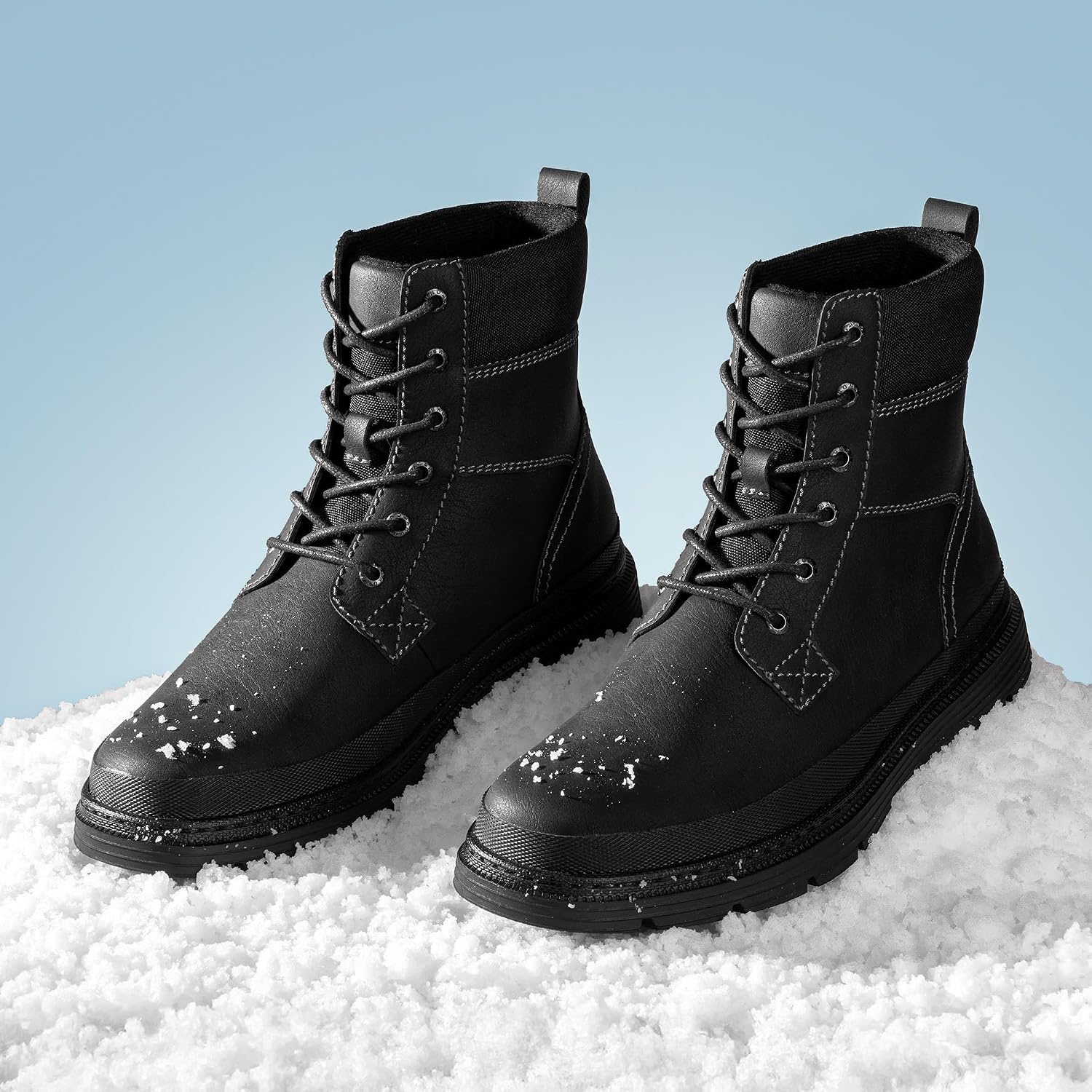 image:imageBruno Marc Mens Snow Winter Insulated Waterproof Outdoor BootsBlack