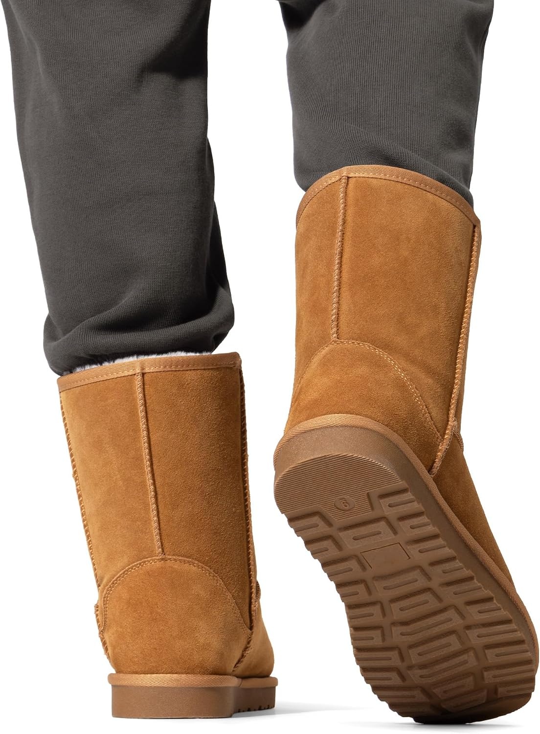 image:imageBruno Marc Mens Winter Boots Cold Weather Outdoor Casual Warm Suede Faux Fur Lining FuzzyClassic Short BootsChestnut