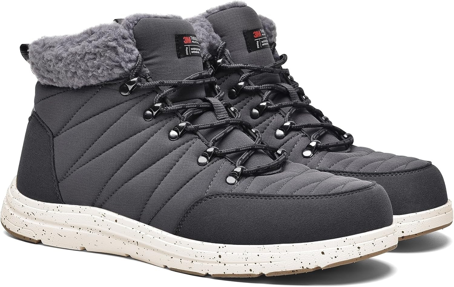image:imageBruno Marc Mens Winter Warm Casual Boots Outdoor ColdWeather Lightweight Walking BootsGrey