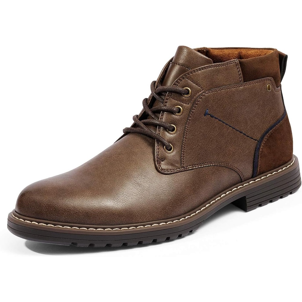 image:imageBruno Marc Mens Chukka Dress Boots Casual Shoes  Breathable Lining Padded Collar Durable TPR Outsole Laceup Closure Ideal for Office Business Casual Work amp Daily WearDark Brown