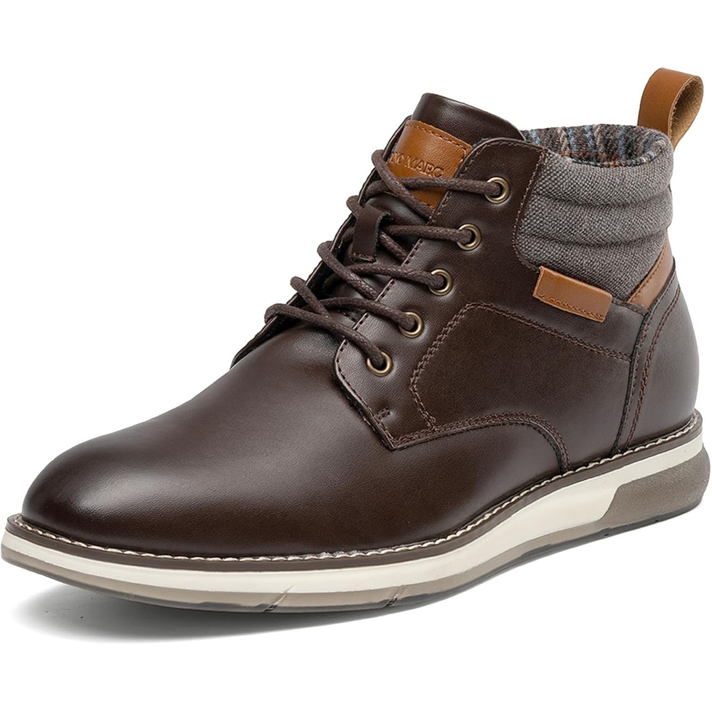 image:imageBruno Marc Mens Dress Casual Formal Chukka Boots Antislip TPR outsole padded collar plush lining ideal for offices casual events outdoor strolls and daily wearDark Brown