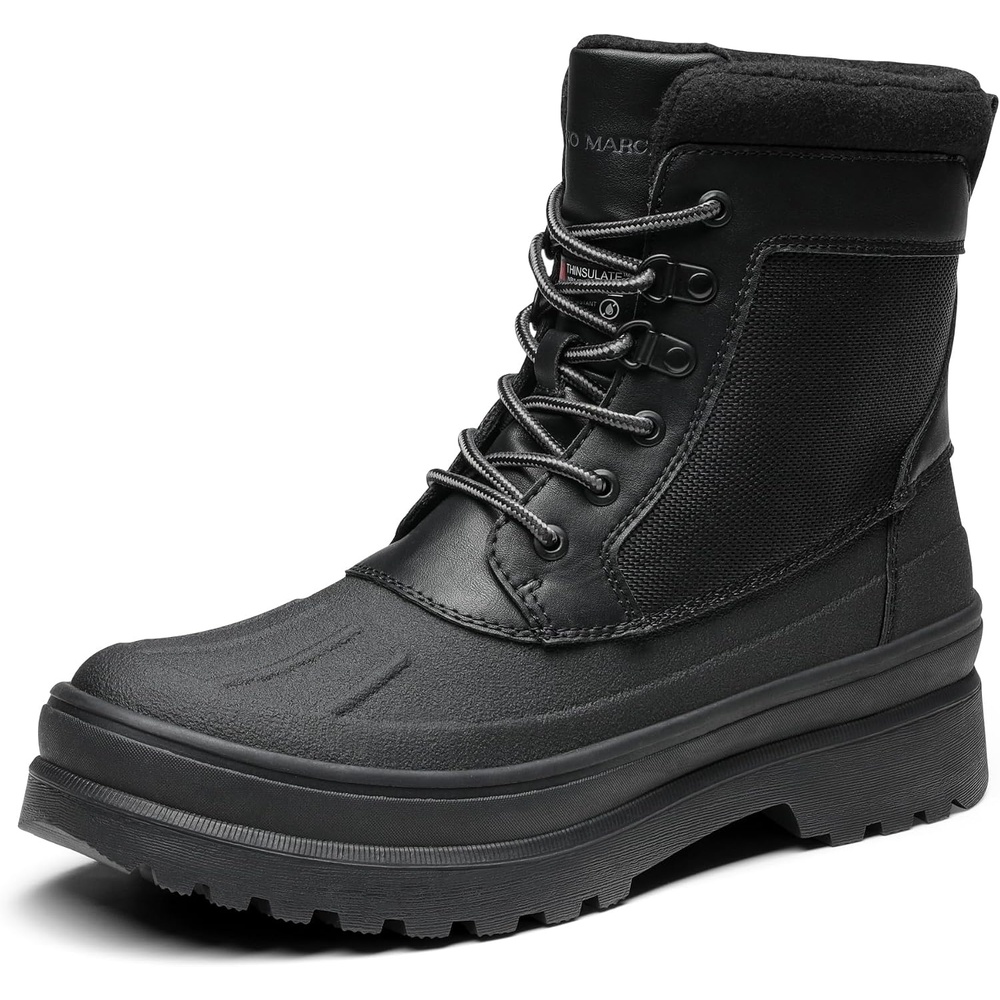 image:imageBruno Marc Mens Insulated Waterproof Snow Boots 200g insulation retains heat to 25F sealed build keeps feet dry rubber outsole boosts grip durable upper resists wearBlackNet
