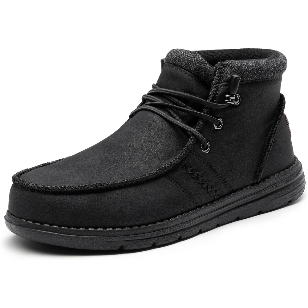 image:imageBruno Marc Mens Slipon Shoes Loafers Winter Boots Comfortable Velvet Lined Warm Casual Home Daily Travel Journey Indoor OutdoorBlack