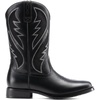 Bruno Marc Men’s Durable Cowboy Classic Slip on Western Boots with Chic Embroidered Durable Short Fashionable Western Boots(All Black)
