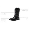 Bruno Marc Men’s Durable Cowboy Classic Slip on Western Boots with Chic Embroidered Durable Short Fashionable Western Boots(All Black)