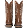 Bruno Marc Men’s Durable Cowboy Classic Slip on Western Boots with Chic Embroidered Durable Short Fashionable Western Boots(Brown)