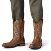 Bruno Marc Men’s Durable Cowboy Classic Slip on Western Boots with Chic Embroidered Durable Short Fashionable Western Boots(Brown)