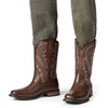 Bruno Marc Men’s Durable Cowboy Classic Slip on Western Boots with Chic Embroidered Durable Short Fashionable Western Boots(Coffee)