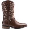 Bruno Marc Men’s Durable Cowboy Classic Slip on Western Boots with Chic Embroidered Durable Short Fashionable Western Boots(Coffee)