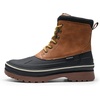 Bruno Marc Men’s Insulated Waterproof Snow Boots | 200g insulation retains heat to -25°F; sealed build keeps feet dry; rubber outsole boosts grip; durable upper resists wear(Brown/Yellow)