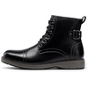 Bruno Marc Men’s Motorcycle Combat Boots Lace-Up Casual Dress Biker Boot(All Black)