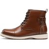 Bruno Marc Men’s Motorcycle Combat Boots Lace-Up Casual Dress Biker Boot(Brown)
