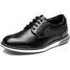 Bruno Marc Boy’s Casual Dress Uniform Oxford | Comfort Uniform Formal Sneaker Shoes Smooth Upper Cushioned Steps Stable Footing(Black)