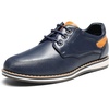 Bruno Marc Boy’s Dress Casual Uniform Formal Shoes | A textured TPR outsole allows your little boys to play or walk with greater stability(Blue)