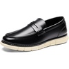 Bruno Marc Men’s Casual Dress Shoes Penny Loafers | Enhanced Comfort Slip on Supple PU Upper Sponge Insole Micro Arch Support Lightweight Daily Casual Formal Driving Travel(Black)