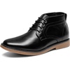 Bruno Marc Men’s Classic Dress Derby Oxfords Chukka Boots | Classic Brogue Details, Soft Elastic Heel, Grippy TPR Sole, PU Upper, Fit for Office, Events & Daily Wear(Black)