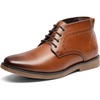 Bruno Marc Men’s Classic Dress Derby Oxfords Chukka Boots | Classic Brogue Details, Soft Elastic Heel, Grippy TPR Sole, PU Upper, Fit for Office, Events & Daily Wear(Brown)