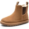 Bruno Marc Men’s FuzzyGo Winter Chelsea Boots | Rugged Suede Leather Cold Weather Warm Outdoor Boots(Chesnut)