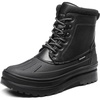 Bruno Marc Men’s Insulated Waterproof Snow Boots | 200g insulation retains heat to -25°F; sealed build keeps feet dry; rubber outsole boosts grip; durable upper resists wear(Black)