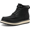 Bruno Marc Men’s Moc Toe Boot Fashion Comfort | Warm Faux Fur Lining, EVA Midsole, Durable Traction Rubber Outsole, Insulated Winter Casual Boots for Daily Outdoor Wear(Black)