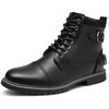 Bruno Marc Men’s Motorcycle Boots Oxford Dress Boot(Black)