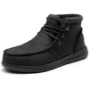 Bruno Marc Men’s Slip-on Shoes Loafers Winter Boots | Comfortable Velvet Lined Warm Casual Home Daily Travel Journey Indoor Outdoor(Black)