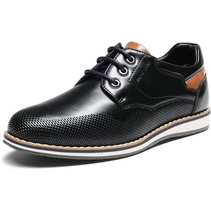 Bruno Marc Boy’s Dress Casual Uniform Formal Shoes | A textured TPR outsole allows your little boys to play or walk with greater stability(Black)