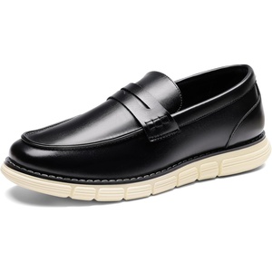 Bruno Marc Men’s Casual Dress Shoes Penny Loafers | Enhanced Comfort Slip on Supple PU Upper Sponge Insole Micro Arch Support Lightweight Daily Casual Formal Driving Travel(Black)