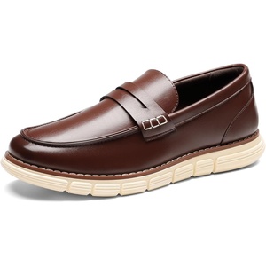 Bruno Marc Men’s Casual Dress Shoes Penny Loafers | Enhanced Comfort Slip on Supple PU Upper Sponge Insole Micro Arch Support Lightweight Daily Casual Formal Driving Travel(Dark Brown)