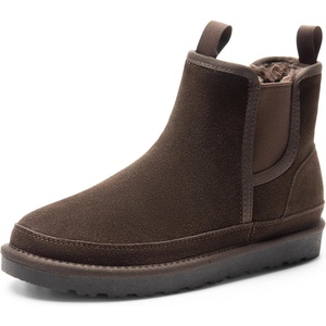 Bruno Marc Men’s FuzzyGo Winter Chelsea Boots | Rugged Suede Leather Cold Weather Warm Outdoor Boots(Brown)
