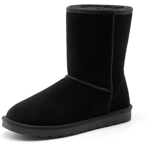 Bruno Marc Men’s Winter Boots Cold Weather Outdoor Casual Warm Suede Faux Fur Lining FuzzyClassic Short Boots(All Black)